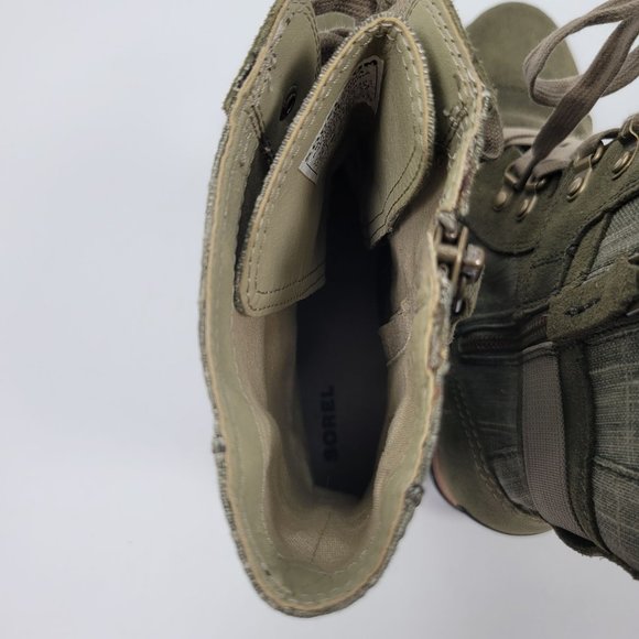 Sorel Major Carly Women's Green Combat Zip Up Boots NL2158-383 US SZ 9 - Picture 9 of 12